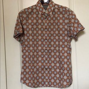 TED BAKER Short Sleeve Shirt Size 3/Small Slim